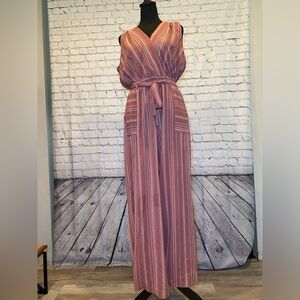 Monteau pink and white jumpsuit size large